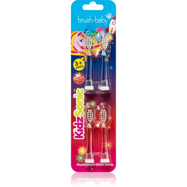 Brush Baby KidzSonic náhradní hlavice pro zubní kartáček pro děti od 3let 4 ks