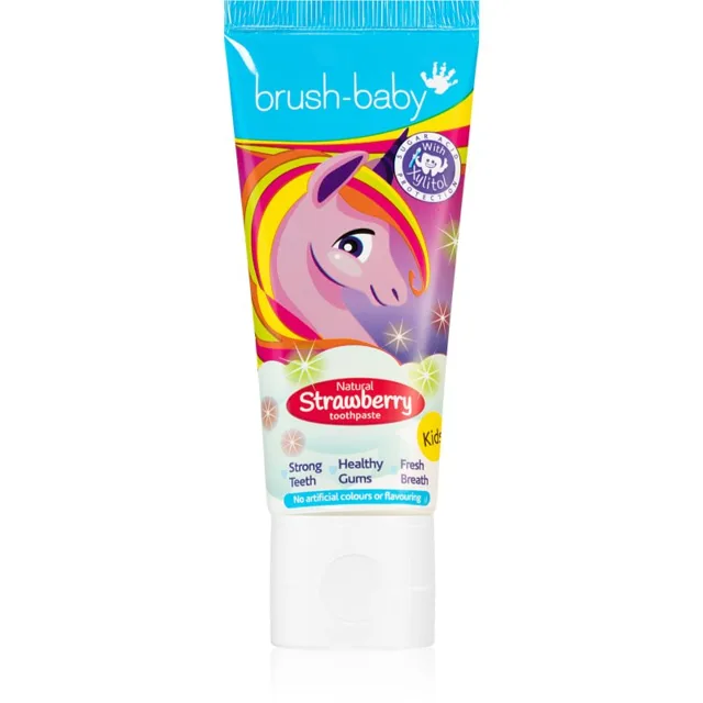 Brush Baby Natural Strawberry zubní pasta pro děti s jahodovou příchutí od 3let 50 ml