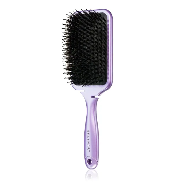 BrushArt Hair Plochý kartáč s kančími štětinami 1 ks Metallic Lilac