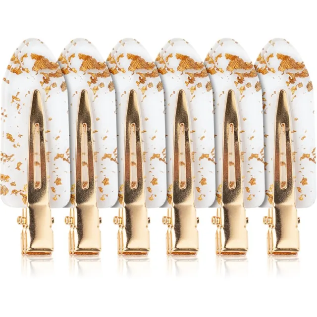 Brushworks Gold Flake No Crease Clips sponky do vlasů průhledné 6 ks