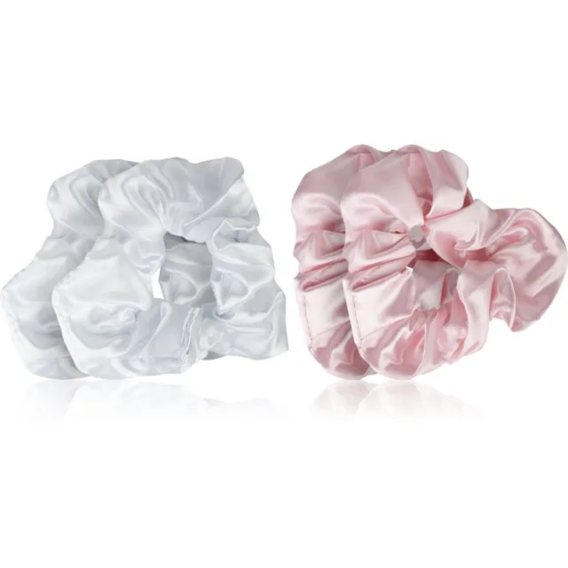 Brushworks Satin Scrunchies Pink & White gumičky do vlasů