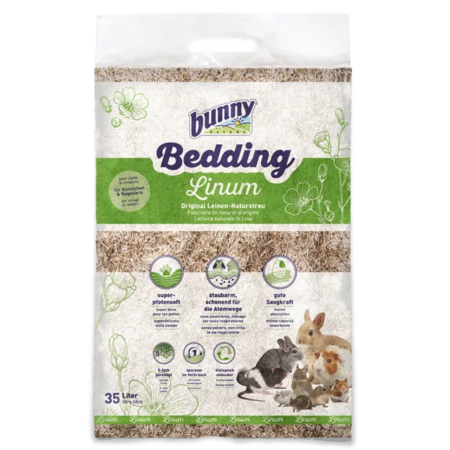 Bunny Bed O' Linum přírodní lněná podestýlka - 35 l