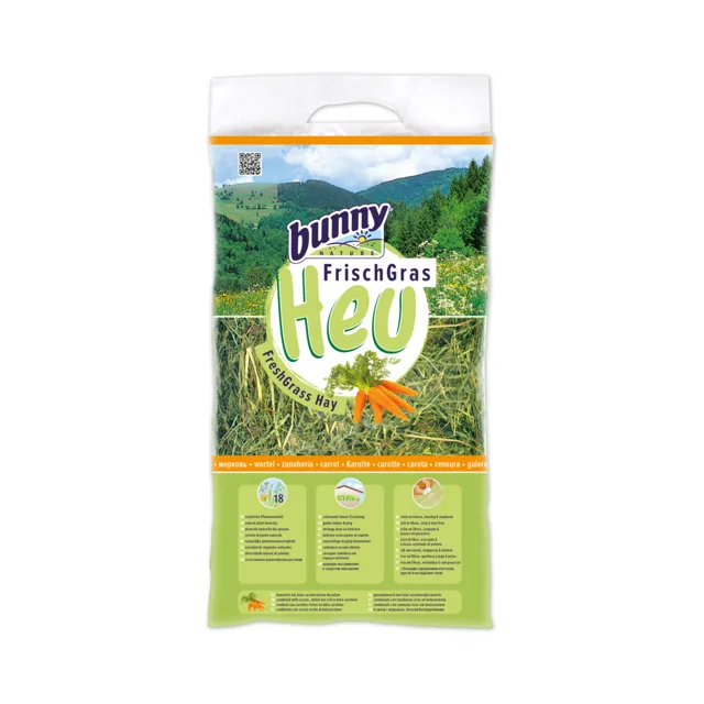 Bunny FreshGrass Hay Set Carrot, Vital, Blossoms - výhodné balení: 9 x 500 g