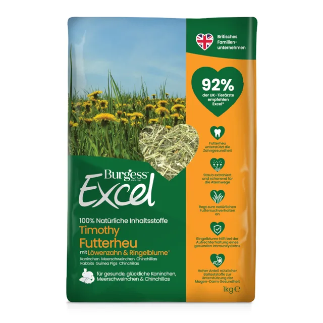 Burgess Excel krmné seno s pampeliškou a měsíčkem lékařským - 1 kg