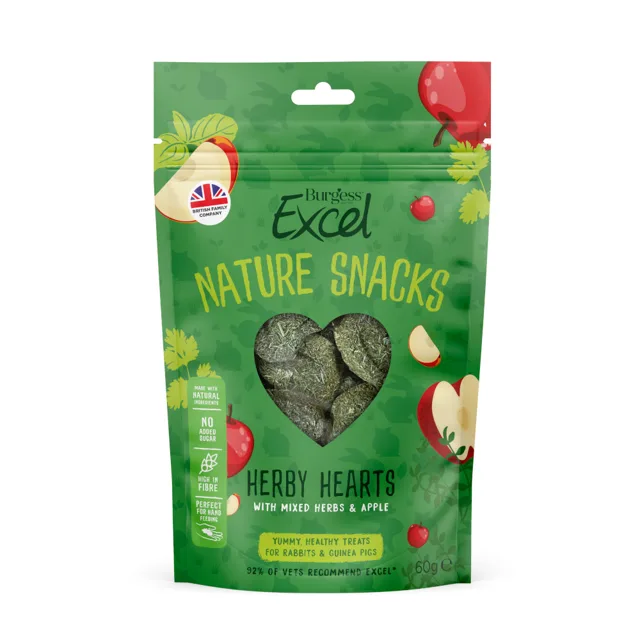 Burgess Excel Nature Snacks Herby Hearts - 1 kus (60 g)