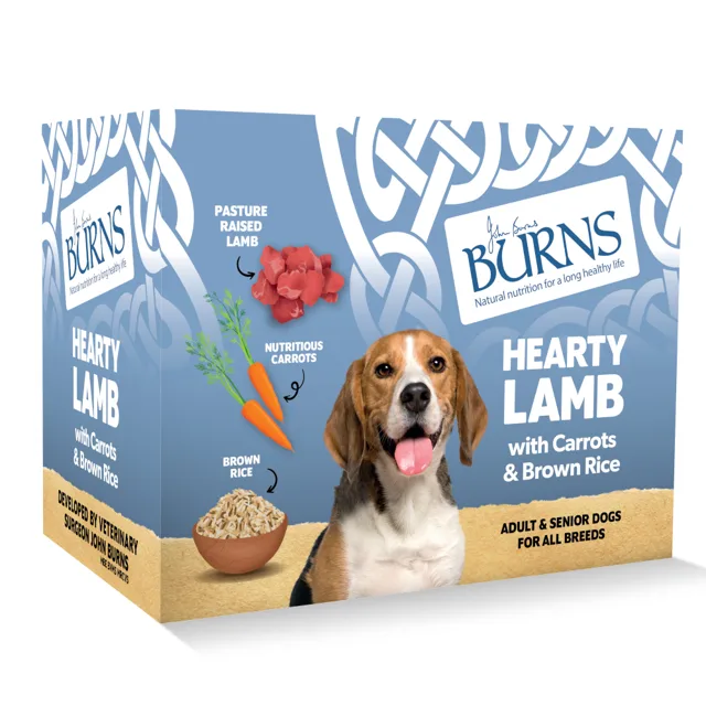 Burns Dog Hearty Lamb, Vegetables & Brown Rice - 6 x 395 g