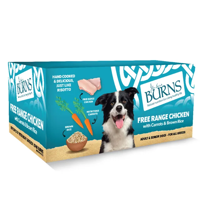 Burns kuře z volného chovu s mrkví a hnědou rýží - 6 x 395 g