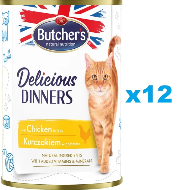 BUTCHER'S Delicious Dinners kousky kuřete v želé 12 x 400g