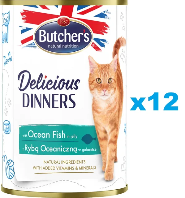 BUTCHER'S Delicious Dinners kousky mořské ryby v želé 12x400g