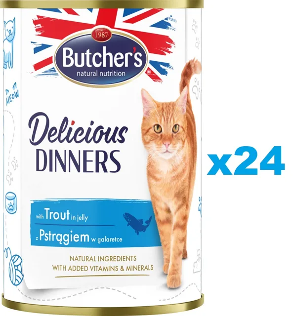 BUTCHER'S Delicious Dinners kousky se pstruhem v želé 24 x 400g