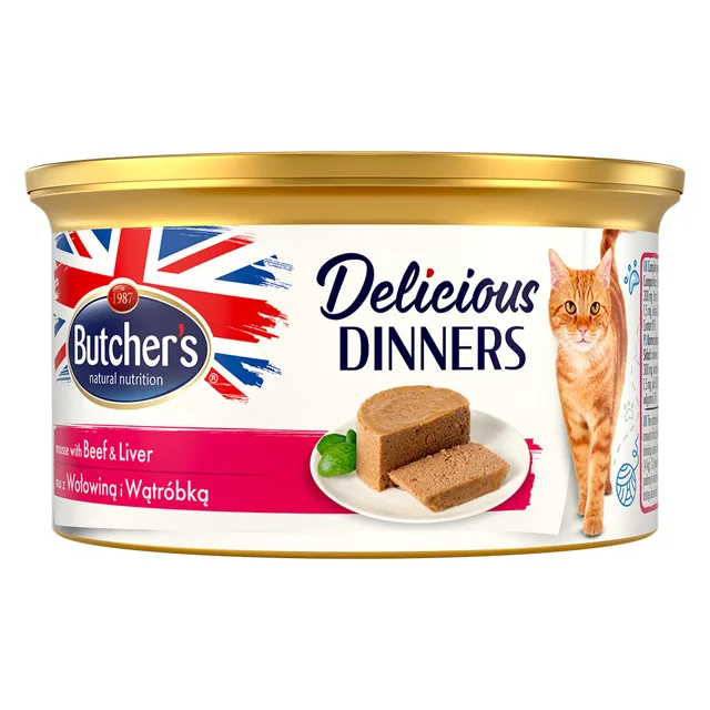 Butcher's Delicious Dinners pro kočky 24 × 85 g - kuřecí & krocan