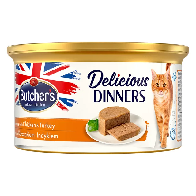 Butcher's Delicious Dinners pro kočky 24 × 85 g - losos & krevety