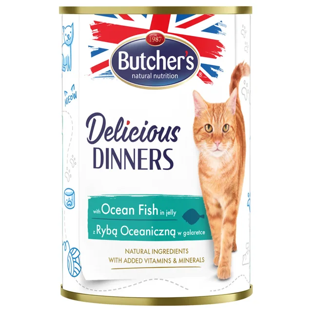 Butcher's Delicious Dinners pro kočky 24 ks (24 × 400 g) - s kuřecím