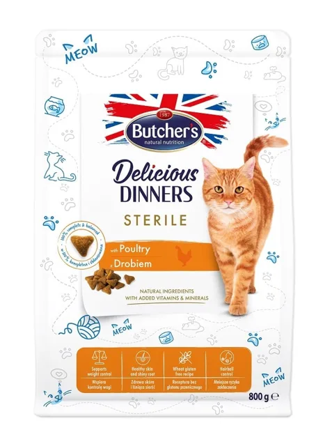 BUTCHER'S Functional Cat Dry Indoor pro kočky chované uvnitř drůbeží 800 g