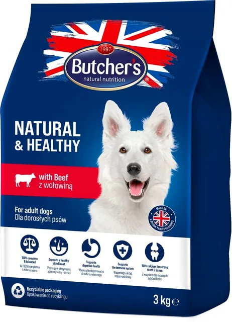 BUTCHER'S Natural&amp;Healthy krmivo pro psy s hovězím masem 3 kg