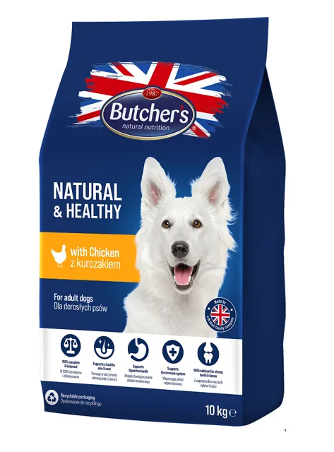 BUTCHER'S Natural&amp;Healthy krmivo pro psy s kuřecím masem 10 kg
