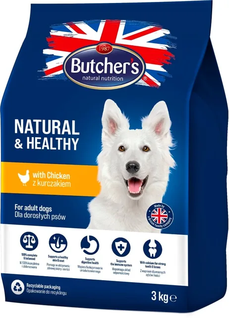 BUTCHER'S Natural&amp;Healthy krmivo pro psy s kuřecím masem 3 kg