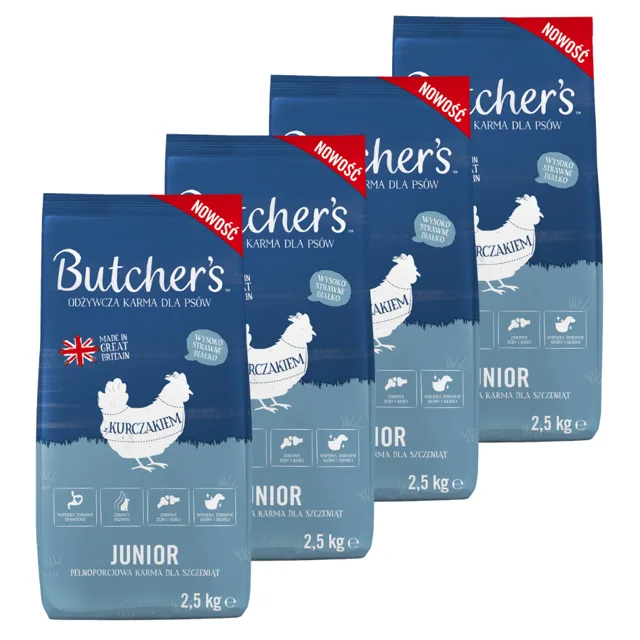 BUTCHER'S Original Junior granule pro štěňata, kuřecí 4 x 2,5 kg