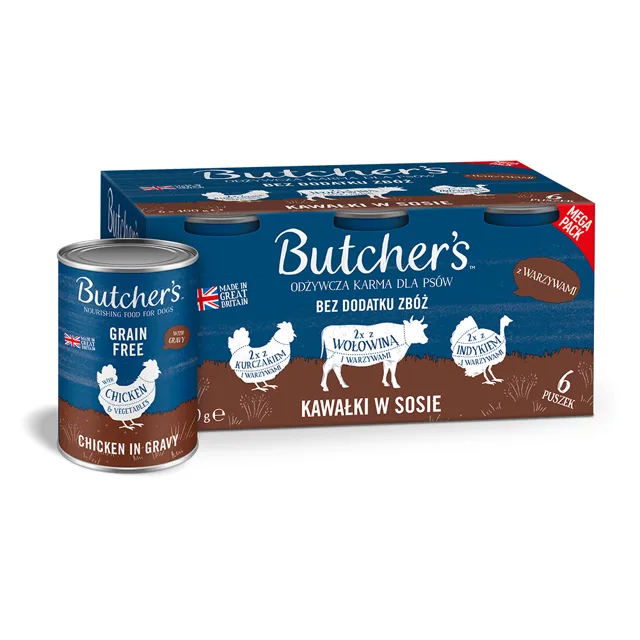 Butcher's Original's Grain Free 6 x 400 g - míchané balení (3 druhy v omáčce)