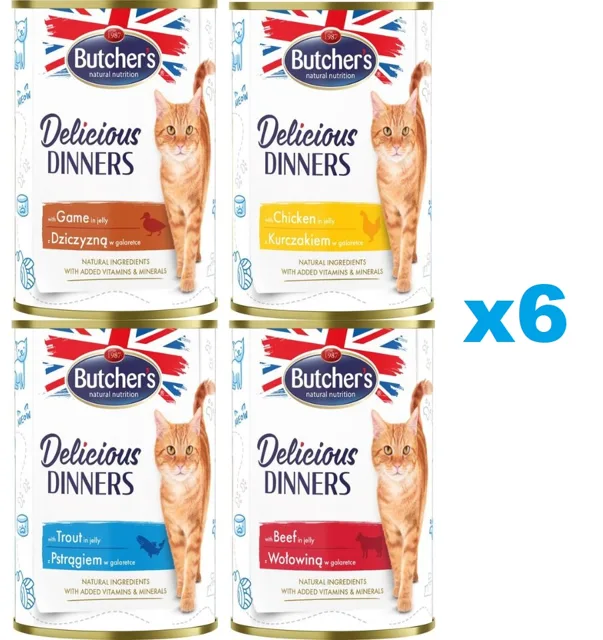BUTCHERS Deliciuos Dinners Mix v želé 24x400 g
