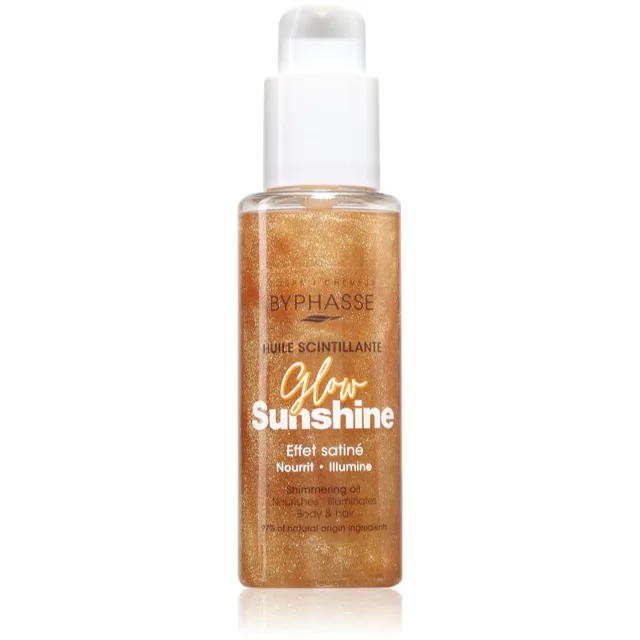 BYPHASSE Glow Sunshine třpytivý olej na tělo a vlasy 100 ml