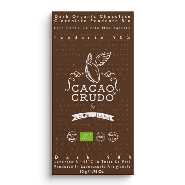 Cacao Crudo Raw Hořká čokoláda 90%, BIO, 50 g
