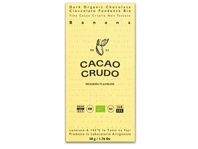 Cacao Crudo Raw Hořká čokoláda s banánem, BIO, 50 g