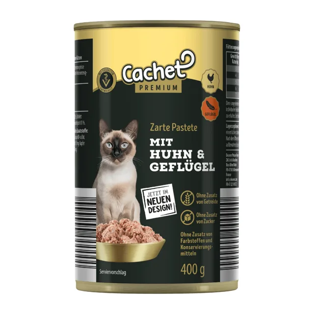 Cachet Premium Konz. pro Kočky 415g - Kuřecí &amp; Krůtí