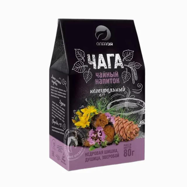 Čaga čaj s cedrovou šiškou a třezalkou tečkovanou sypaný - 80 g - Alteya