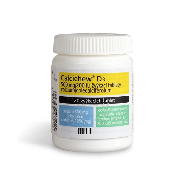 CALCICHEW® D3 500mg/200IU žvýkací tablety 20 kusů