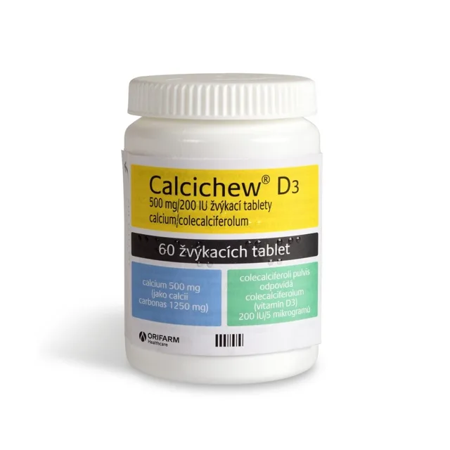 CALCICHEW® D3 500mg/200IU žvýkací tablety 60 kusů