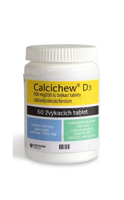 CALCICHEW D3 POR 500MG/200IU TBL MND 60