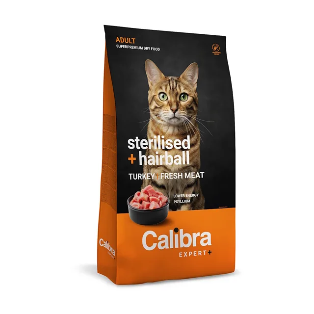 CALIBRA Cat expert+ adult sterilised & hairball granule 1,5 g