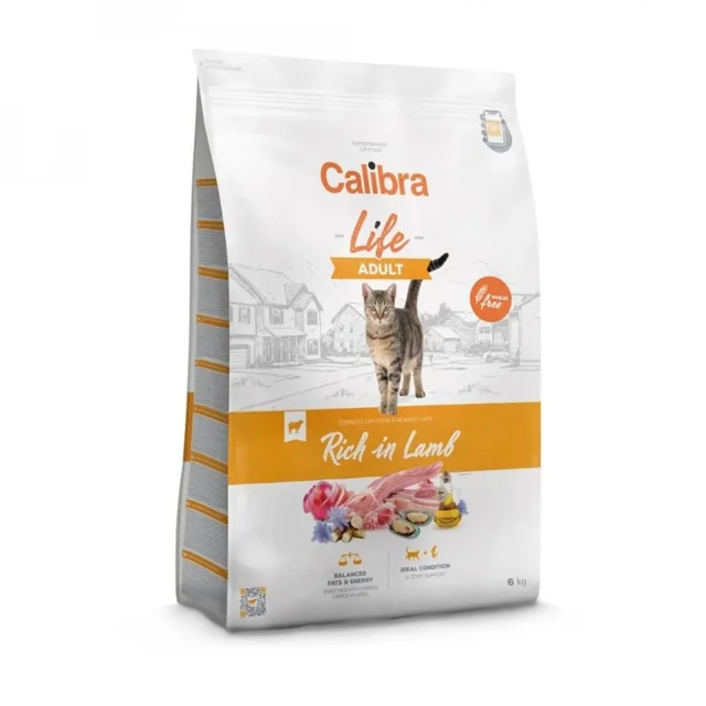 CALIBRA Cat Life Adult Lamb 6 kg granule pro kočky s jehněčím