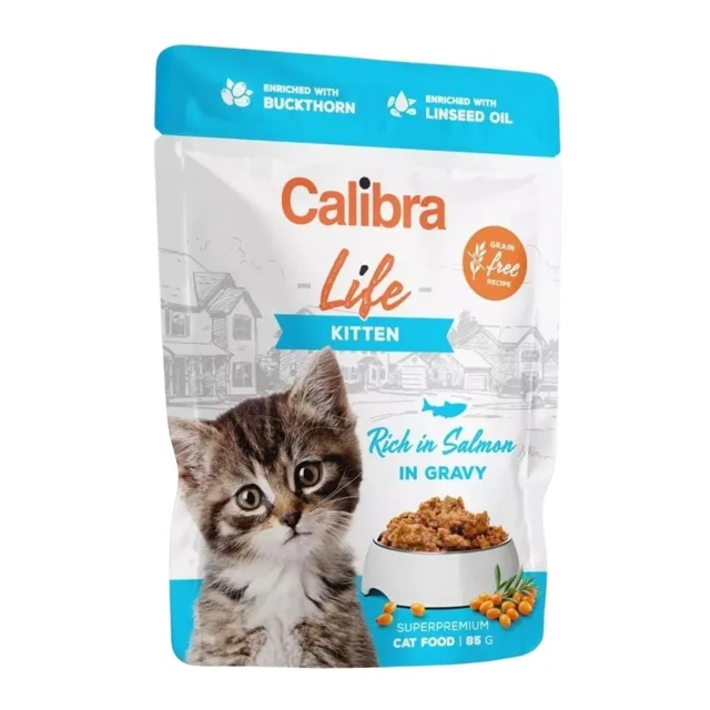 CALIBRA Cat Life Pouch Kitten Salmon in gravy 85 g