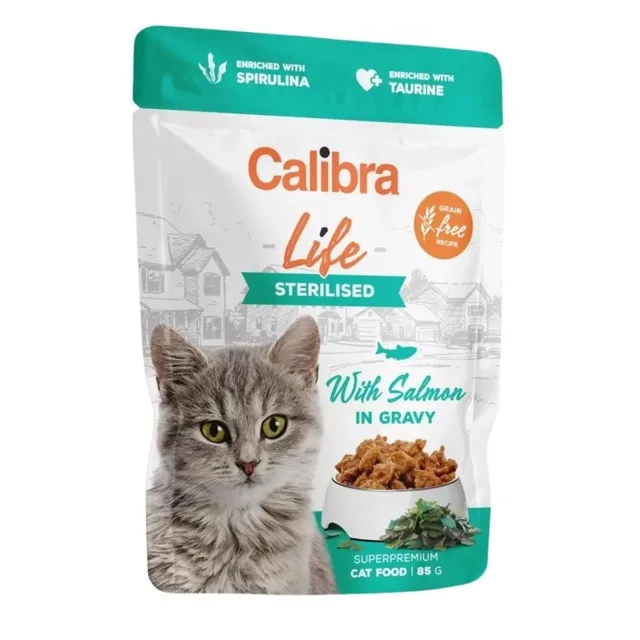 CALIBRA Cat Life Pouch Sterilised Salmon in gravy 85 g