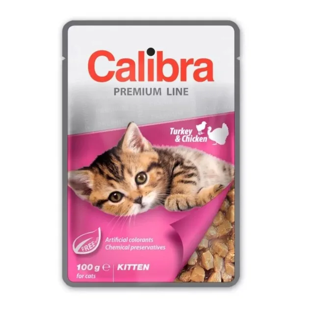 CALIBRA Cat Premium Line Kitten Turkey&amp;Chicken 100 g