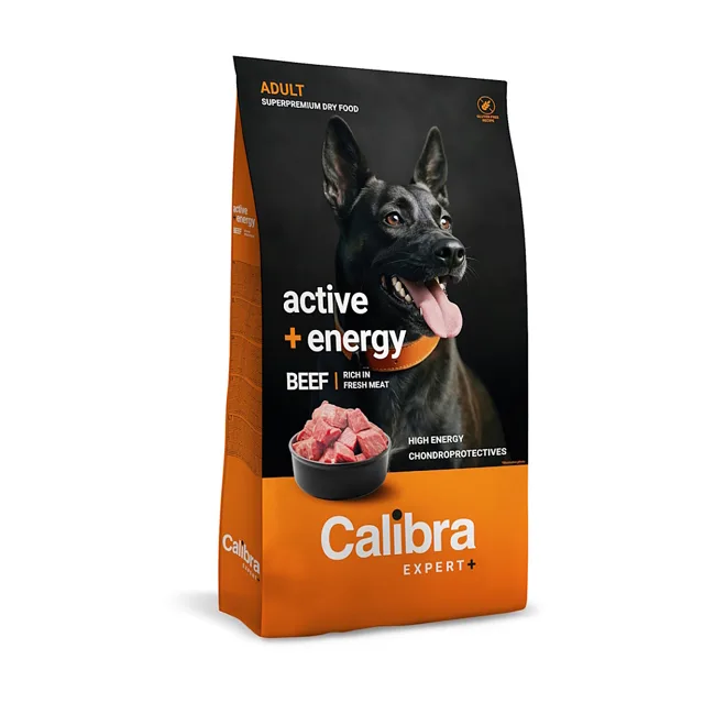 CALIBRA Dog expert+ adult active & energy beef granule pro psy 2 kg