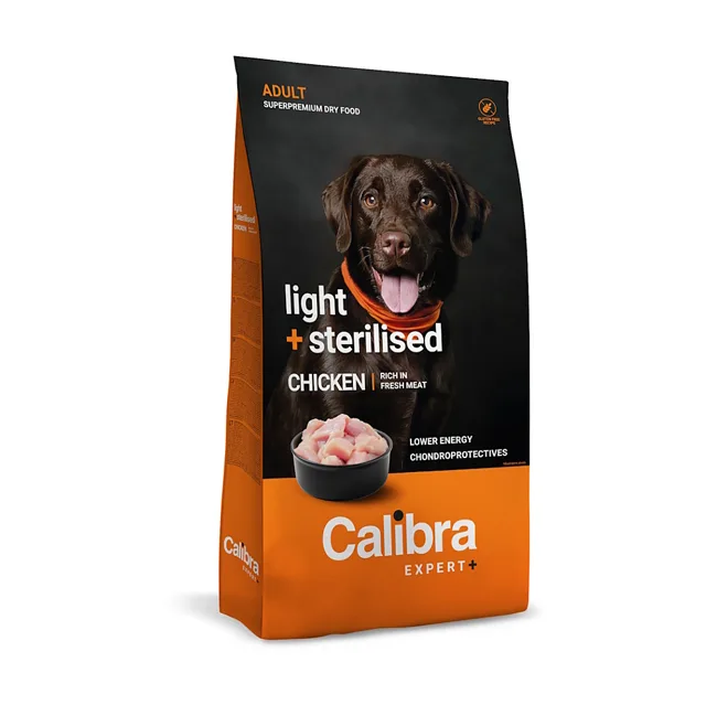 CALIBRA Dog expert+ adult light & sterilised beef granule pro psy 2 kg