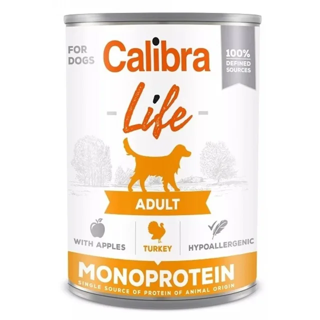 Calibra Dog Life konzerva Adult Turkey with Apples 400 g | P58035