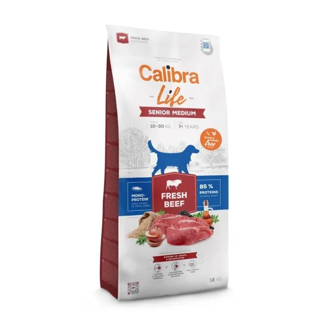 CALIBRA Dog Life Senior Medium Fresh Beef 12 kg s hovězím masem pro starší psy středních plemen