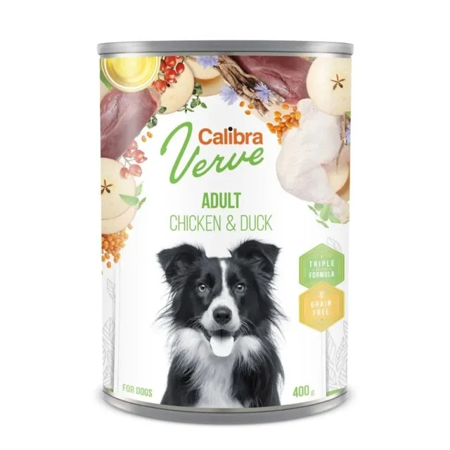 CALIBRA Dog Verve GF Adult Chicken &amp; Duck 400 g bezobilná konzerva s kuřetem a kachnou pro psy