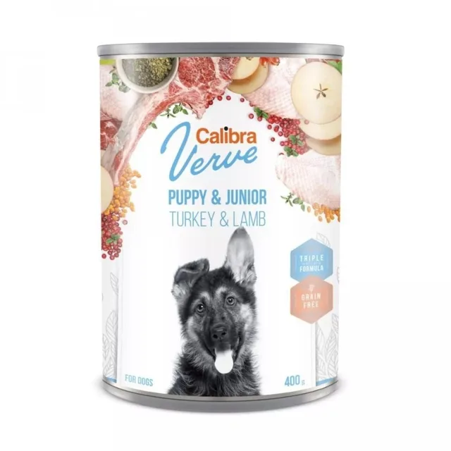 CALIBRA Dog Verve GF Puppy&amp;Junior Turkey&amp;Lamb 400 g
