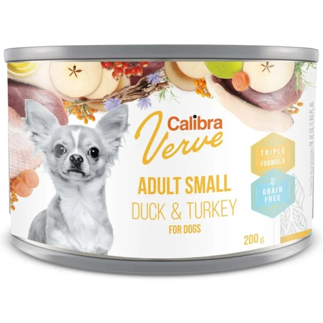 Calibra Dog Verve konzerva GF Adult Small Duck & Turkey 200 g | P58044