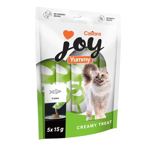 CALIBRA Joy Cat Yummy Tuna Pamlsek 5x15 g s tuňákem, krémová pasta pro kočky