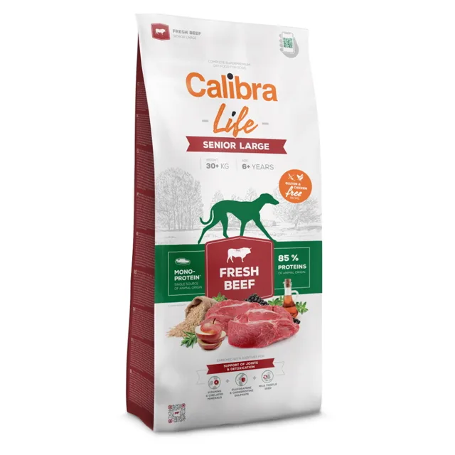 CALIBRA Life Fresh Beef Senior Large granule pro psy, Hmotnost balení: 12 kg