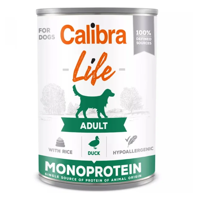CALIBRA Life konzerva Adult Duck with rice pro psy 400 g