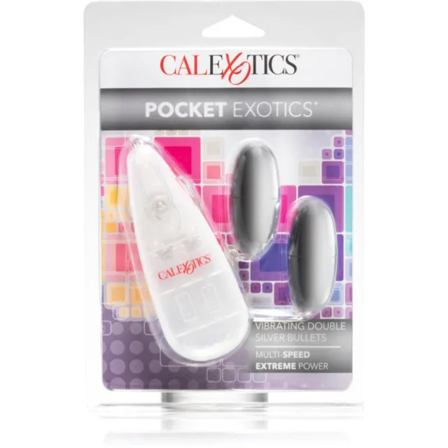 California Exotic Double Pocket Exotics vibrační vajíčko Silver 2 ks