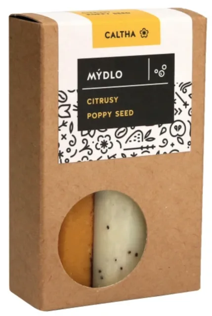 Caltha Tuhé mýdlo, citrusy a poppy seed, 100 g