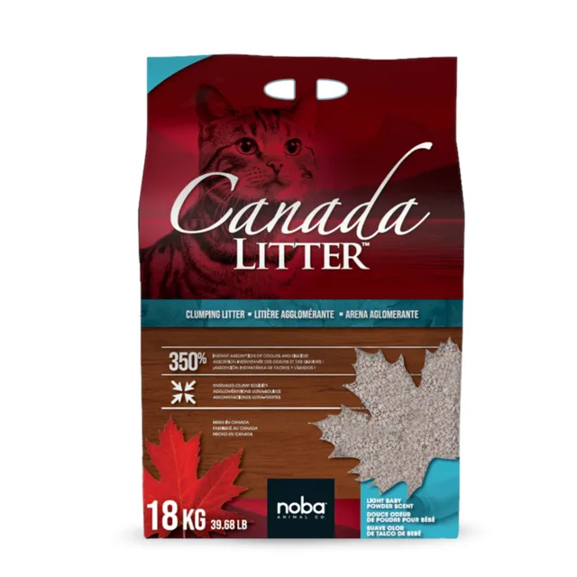 Canada Litter s vůní dětského pudru - výhodné balení: 2 x 18 kg